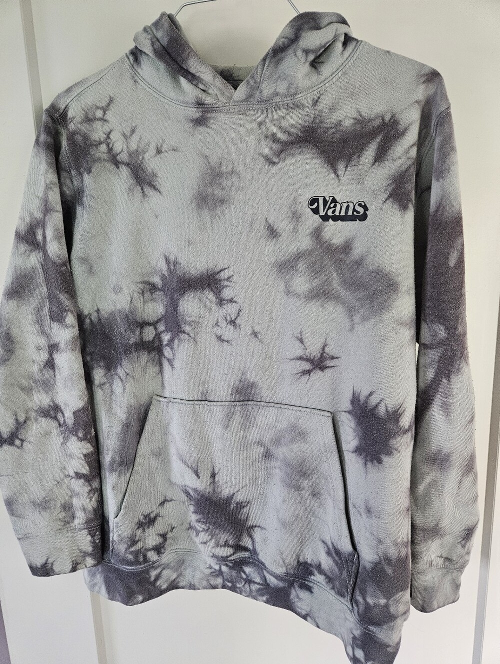 Vans Gray Black Tie Dye Logo Pullover Hoodie